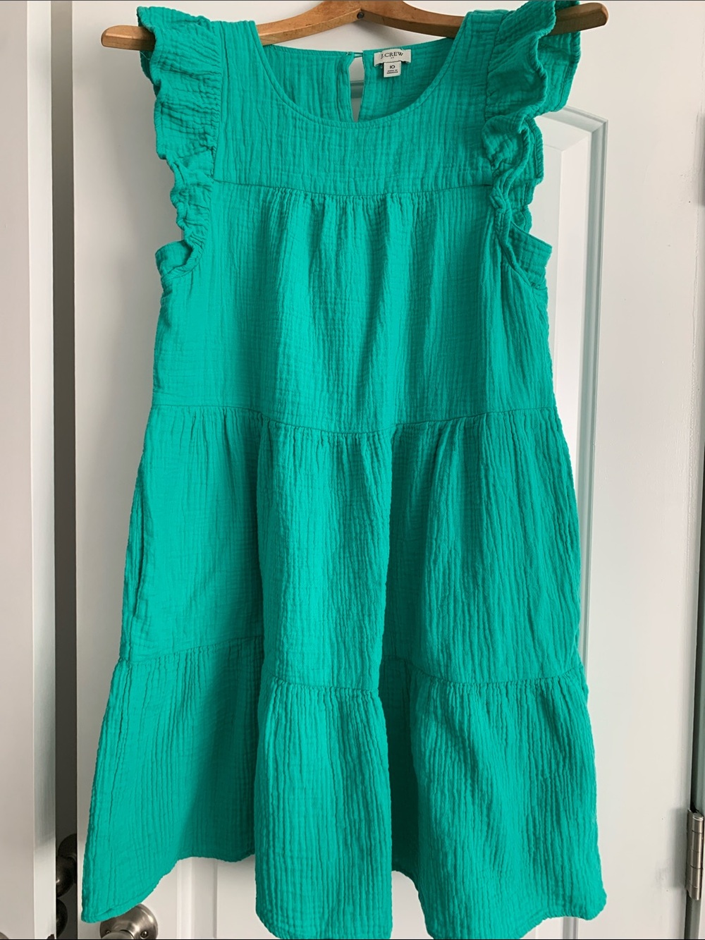 J. Crew Ruffle-Sleeve Tiered Dress - Sz 10